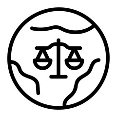 international law line icon