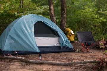 Cozy campsite in the forest