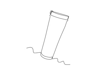 A drinking bottle. Tumbler one-line drawing