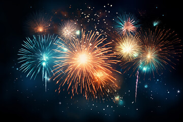 Naklejka premium New Years Eve fireworks. 