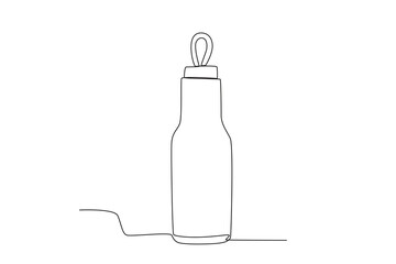 A beautiful tumbler with a strap on the lid. Tumbler one-line drawing