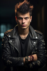 Obraz premium Portrait of a male punk rocker. 