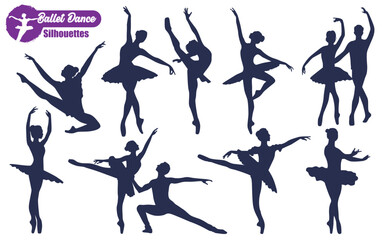 Ballet Dancing Silhouettes Vector illustration