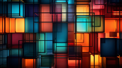 Colorful Glass Wall Panels Windows Background Multi Colored