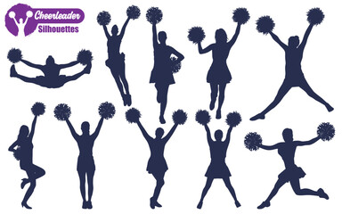 Cheerleader Dancer Silhouettes Vector illustration