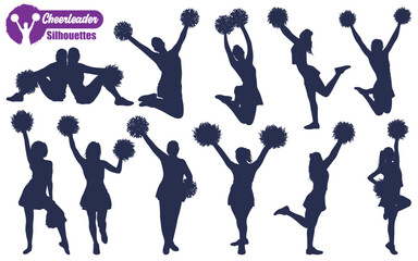 Cheerleader Dancer Silhouettes Vector illustration
