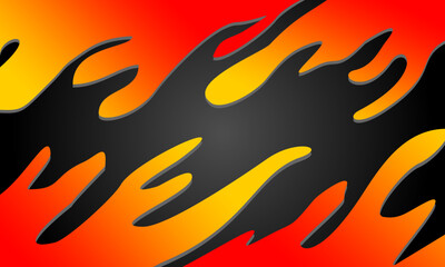 Fire illustration in black for background design vector