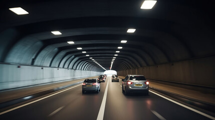 Vehicles Speeding Through the Tunnel. Generative AI