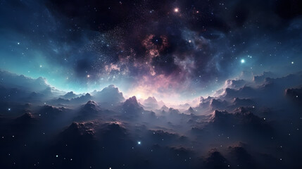 Fototapeta premium 星雲銀河の背景 No.021 The Background of the Nebula Galaxy Generative AI
