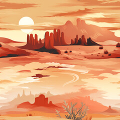 desert landscapes sunset hues seamless, pattern, texture, background