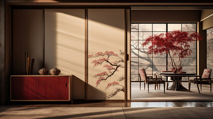 The exquisite Fusuma sliding doors - obrazy, fototapety, plakaty