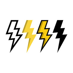 lightning bolt icon vector design templates