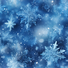 Fototapeta na wymiar snowflakes and frost icy blues seamless, pattern, texture, background