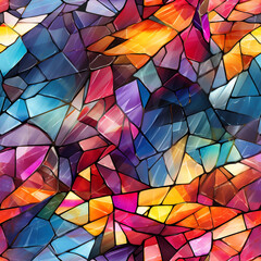 stained glass mosaics radiant multicolor shards seamless, pattern, texture, background