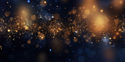 Obraz na płótnie Canvas Abstract background with Dark blue and gold particle. New year, Christmas background with gold stars and sparkling.