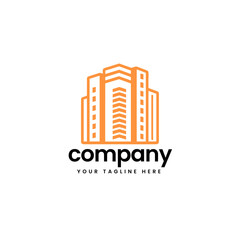 Fototapeta premium real estate building construction builders apartment house architecture skyline build business company minimalist logo