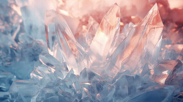 the stunning crystalline ice formations of the Cristal Mountains