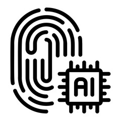 finger print line icon