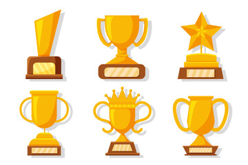 Set Collection of Sport Trophy Element