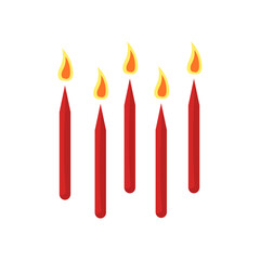 Vector birthday candles realistic set with white background