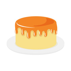Vector caramel pudding vector illustration