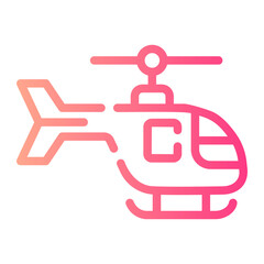 helicopter Line Gradient Icon