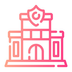 police station Line Gradient Icon