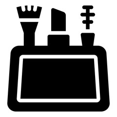 Makeup Kit makeup pouch solid glyph icon