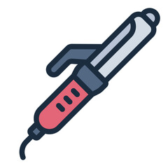 Hair Curler makeup cosmetic filled line icon