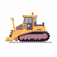 Dozer blade, 2D, simple, flat vector, cute cartoon, illustration, construction equipment, child-friendly, educational materials, whimsical graphics, charming design, lovable, playful.