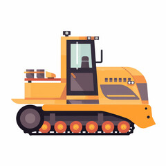 Dozer blade, 2D, simple, flat vector, cute cartoon, illustration, construction equipment, child-friendly, educational materials, whimsical graphics, charming design, lovable, playful.