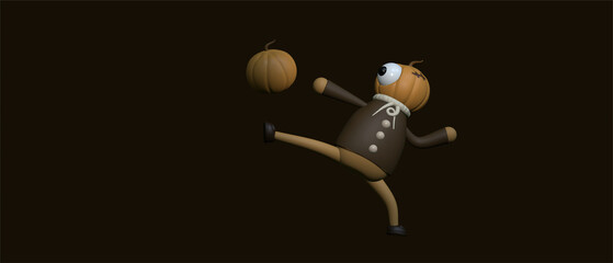 halloween 3d scare character for spooky halloween event