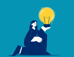 Finding brilliant ideas. Business vector concept