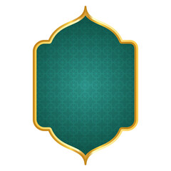 Decorative luxury golden arabic islamic banner title frame transparent background gold text box clipart