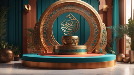 Islamic Podium Product Display Showcase