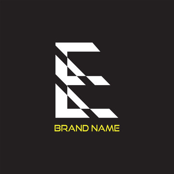 E logo. CMYK color mode. Editable color, Free font used, Fully vector file, Easy to download.
