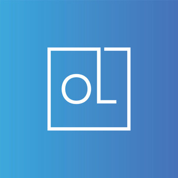 Creative initial letter OL square logo design concept vector