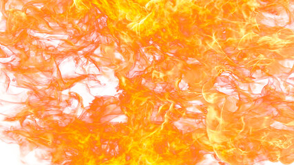 3d illustration. Flame flare on white background. 