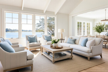 Serenity by the Sea: A Coastal Farmhouse Haven in the Heart of the Living Room