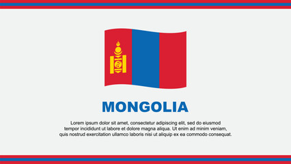 Mongolia Flag Abstract Background Design Template. Mongolia Independence Day Banner Social Media Vector Illustration. Mongolia Design
