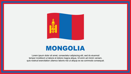 Mongolia Flag Abstract Background Design Template. Mongolia Independence Day Banner Social Media Vector Illustration. Mongolia Banner
