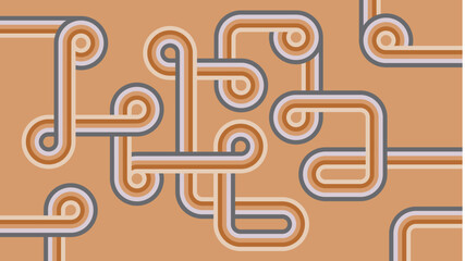 Pipelines style pattern. Abstract vintage background. Retro color scheme.