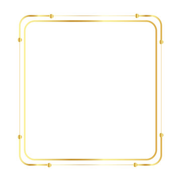 Luxury golden rectangle corner certificate border pattern line photo thai frame islamic wedding invitation background