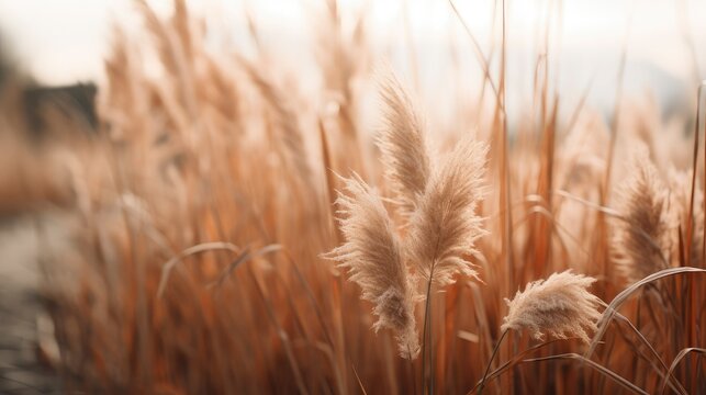 Natural background with pampas grass