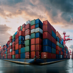 lot of shipping Container, Generative Ai