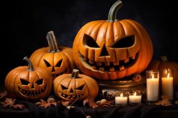 ハロウィンのかぼちゃ,Generative AI AI画像