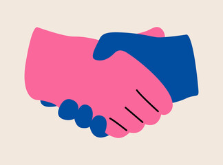 Handshake. Handshake of business partners. Business handshake. Colorful vector illustration