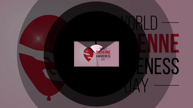 World Duchenne Awareness Day. Duchenne Muscular Dystrophy (DMD).Video Greeting, poster and banner. Motion Graphics.