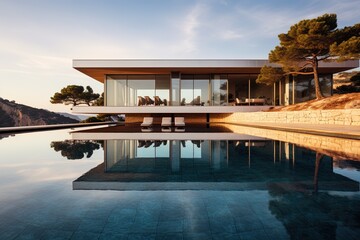 Fototapeta premium Luxury villa with pool.