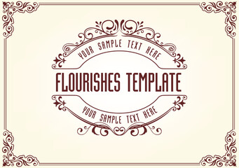 Frame and borders with corner line floral